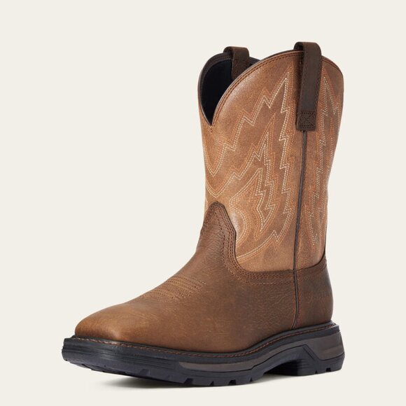 Ariat® Men's Rye Brown Big Rig Soft Toe Western Work Boot NEW 10033963 extr EEEE - Picture 1 of 5